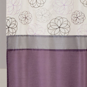 Covina Shower Curtain in Purple with Floral Embroidery