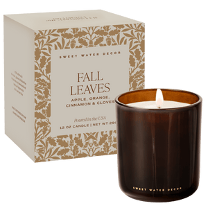 Fall Leaves Soy Candle - Boxed Amber Tinted Glass Jar - 12 oz