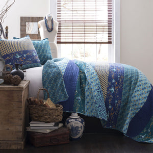 LushDecor Royal Empire Quilt Set in Peacock