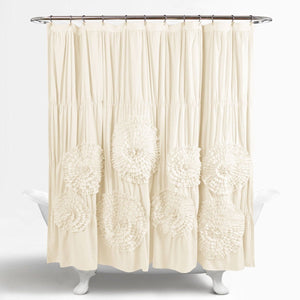 Serena Shower Curtain 72" x 72" Soft Brushed Poly with Ruching