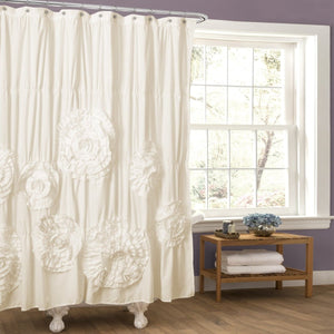 Serena Shower Curtain 72" x 72" Soft Brushed Poly with Ruching