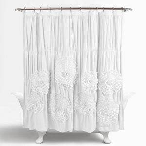 Serena Shower Curtain 72" x 72" Soft Brushed Poly with Ruching