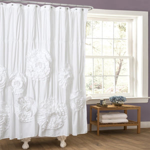 Serena Shower Curtain 72" x 72" Soft Brushed Poly with Ruching