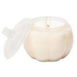 Warm and Cozy Soy Candle - White Translucent Glass Pumpkin Jar - 20 oz