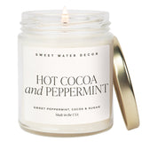 Hot Cocoa and Peppermint Soy Candle - Clear Jar - 9 oz