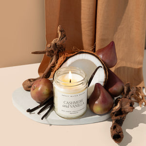 Cashmere and Vanilla Soy Candle - 9 oz Clear Jar