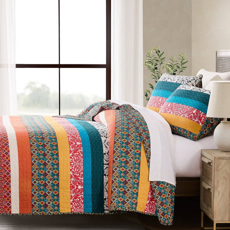 Boho Stripe Quilt Set