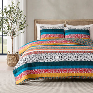 Boho Stripe 3-Piece Quilt Set