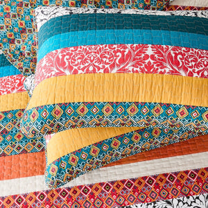 Boho Stripe 3-Piece Quilt Set