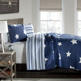 Star Reviersible 2 Piece Quilt Set Twin Size