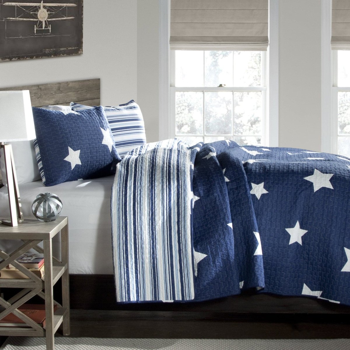 Star Reversible 3 Piece Quilt Set