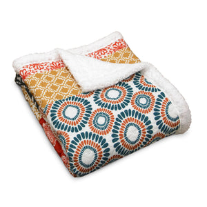 Bohemian Stripe Throw Sherpa 60" x 50"