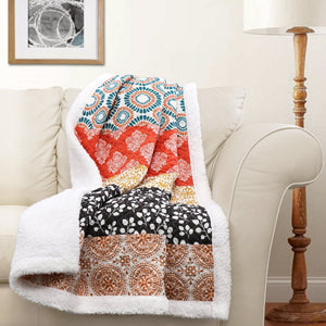 Bohemian Stripe Throw Sherpa 60" x 50"