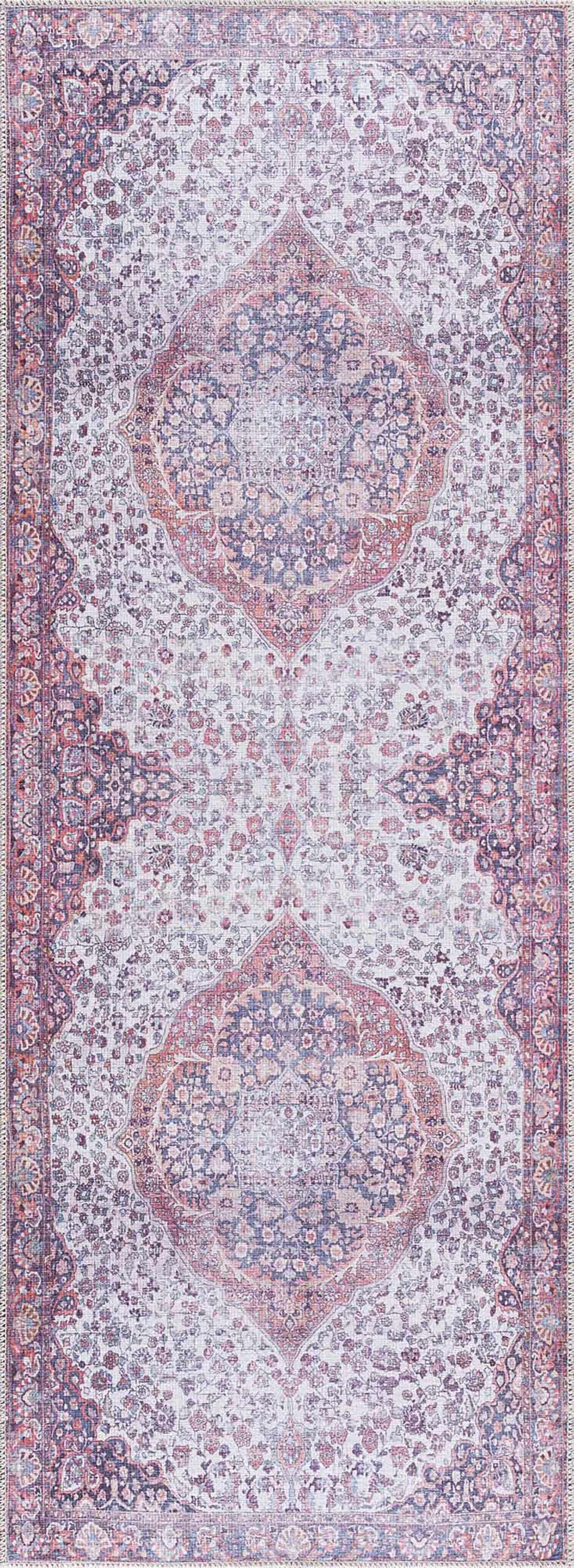 Red Cael Tumble Dry Washable Rug - Promo