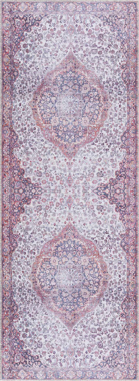 Red Cael Tumble Dry Washable Rug - Promo