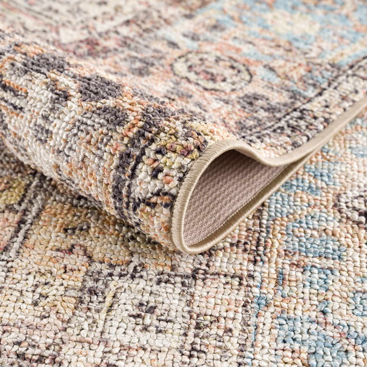Beck Peach Washable Area Rug - Clearance
