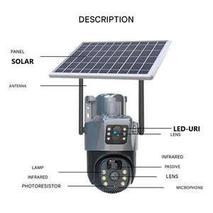 DualGuard Solar 4K Wireless Security Camera with Triple Lens & 10x Zoom