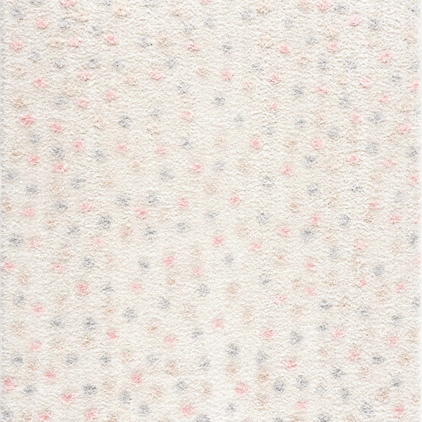 Cansu Pink & Cream Dotted Area Rug