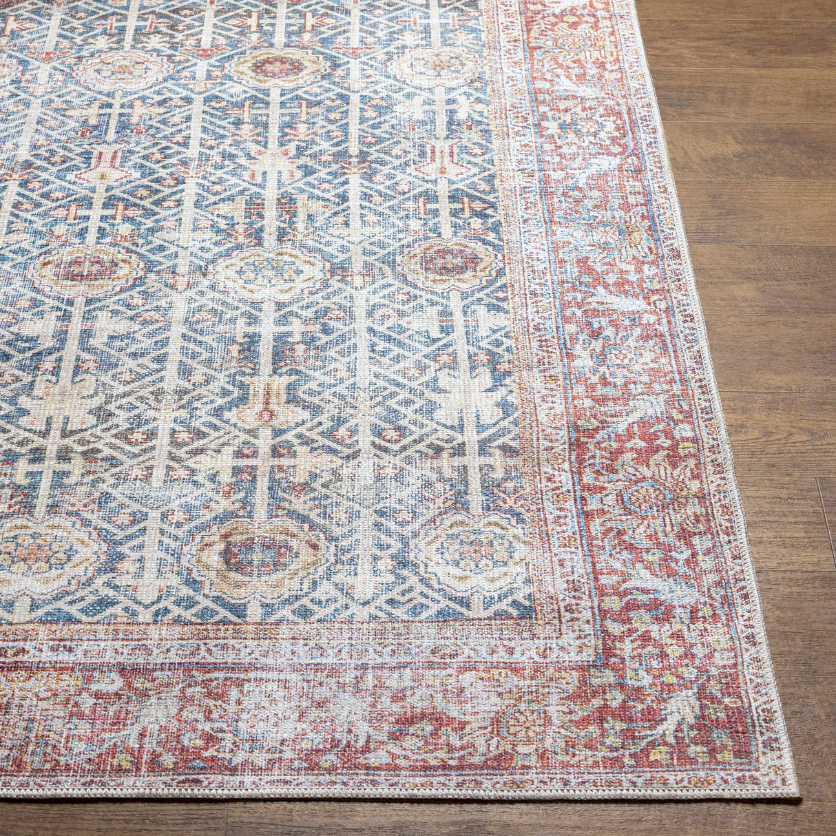 Rust Catadupa Distressed Washable Area Rug - Clearance