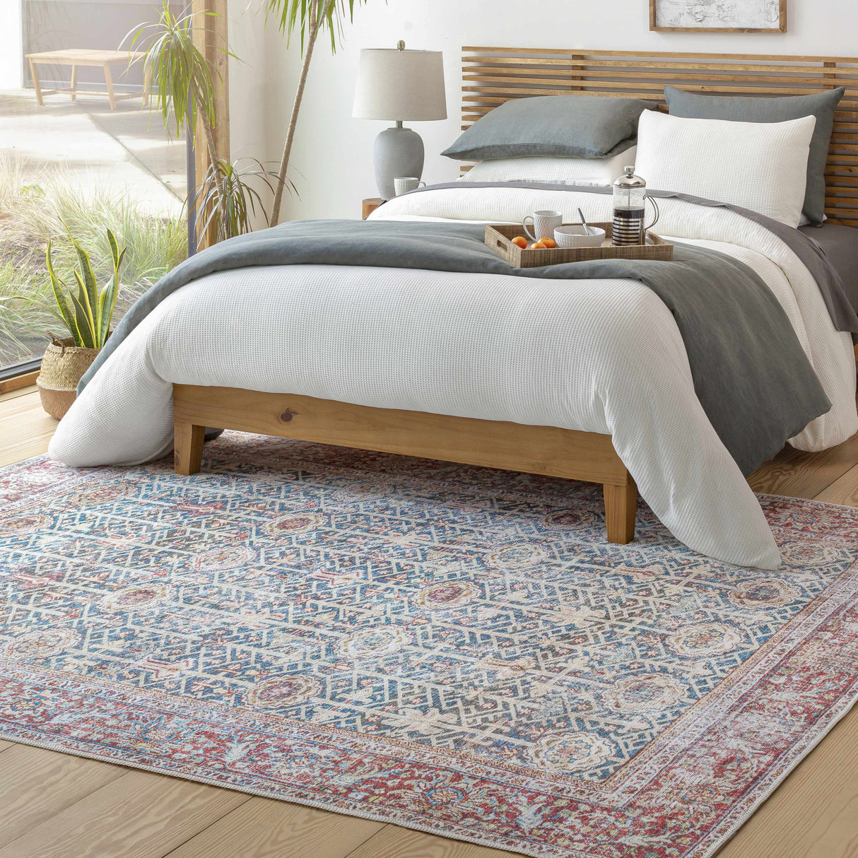 Rust Catadupa Distressed Washable Area Rug - Clearance