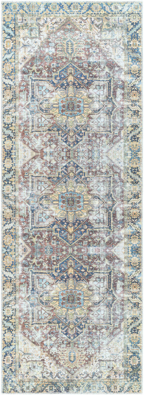 Blue Catigpian Distressed Washable Area Rug - Clearance