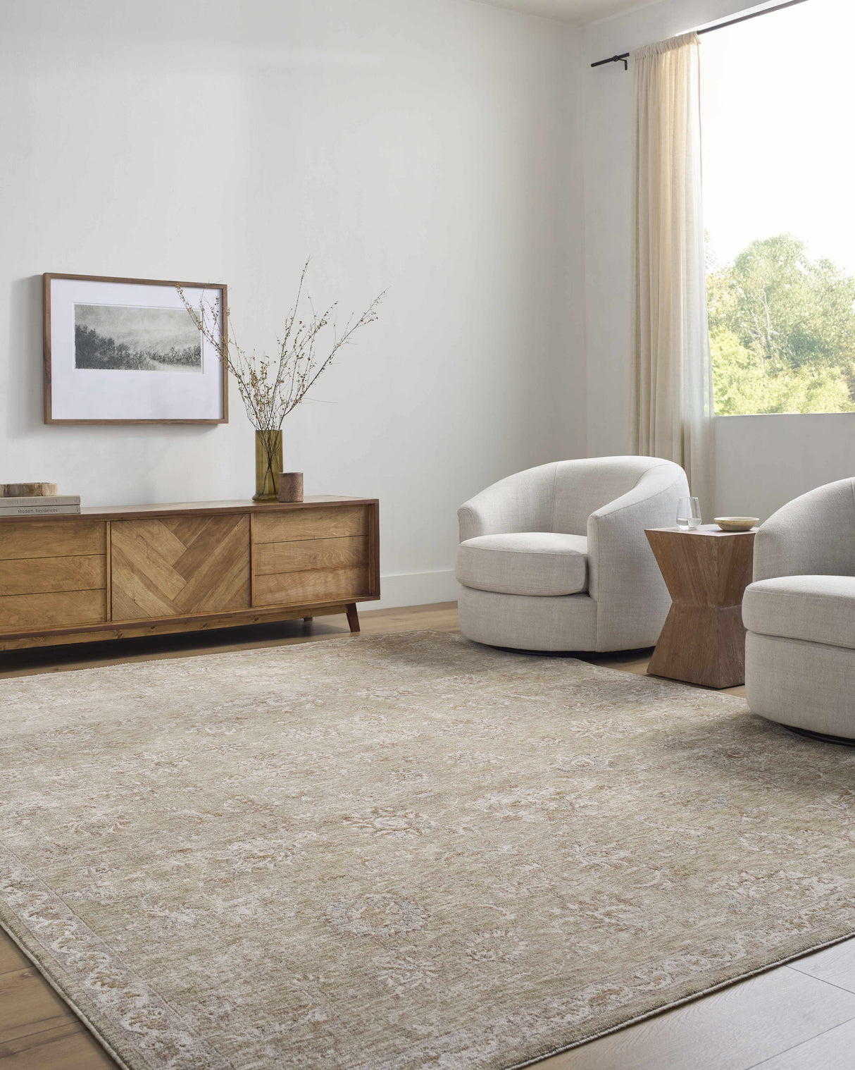 Chyron Olive Area Rug