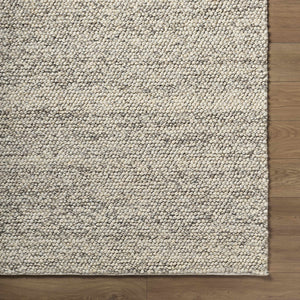 Clayne Beige & Charcoal Premium Wool Area Rug