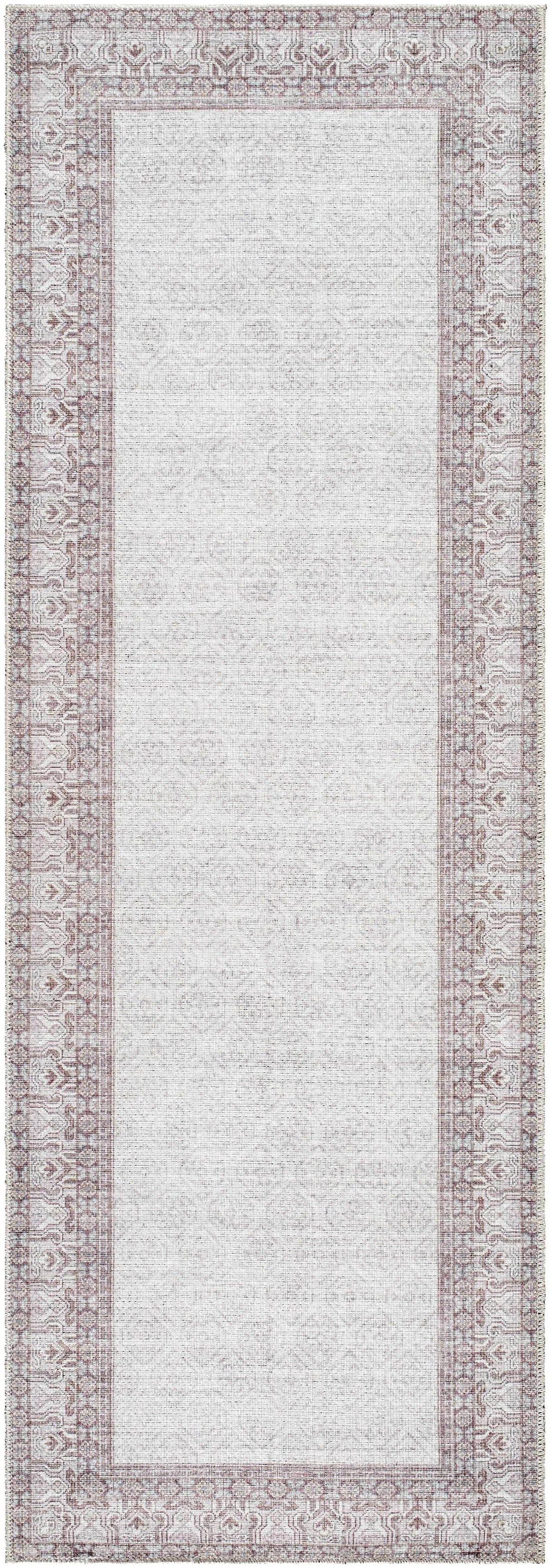 Rainier Cottage Border Brown Washable Rug | Our PNW Home X Livabliss