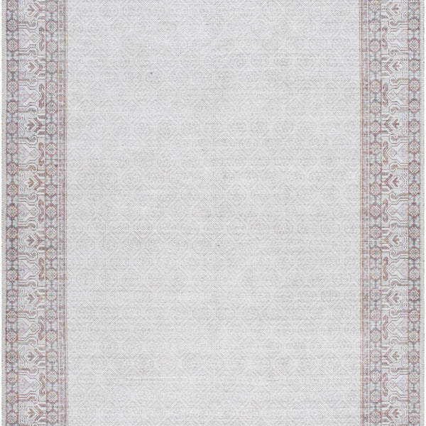 Rainier Cottage Border Brown Washable Rug | Our PNW Home X Livabliss