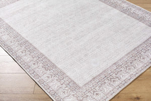 Rainier Cottage Border Brown Washable Rug | Our PNW Home X Livabliss