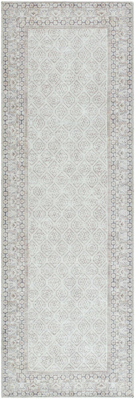 Rainier Cottage Border Beige Washable Rug | Our PNW Home X Livabliss