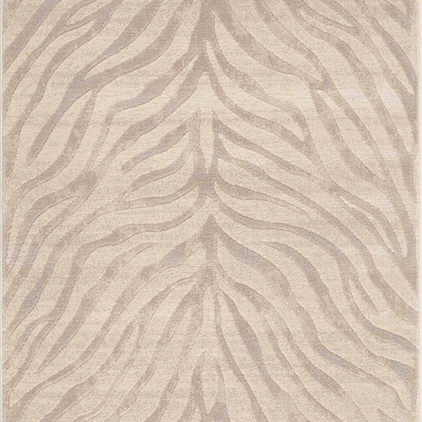 Beige Manteca Zebra Print Area Rug