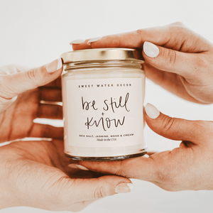 Be Still and Know Soy Candle - 9 oz Clear Jar (Spa Day)