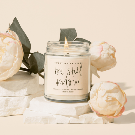 Be Still and Know Soy Candle - 9 oz Clear Jar (Spa Day)