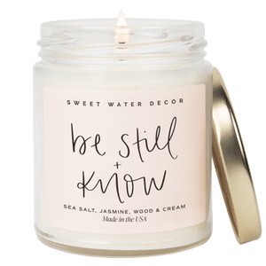 Be Still and Know Soy Candle - 9 oz Clear Jar (Spa Day)