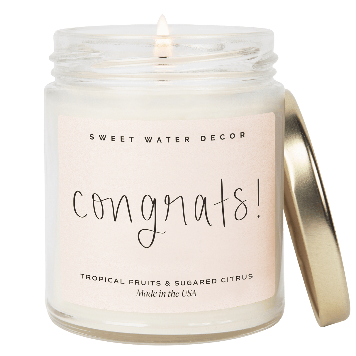 Congrats! Soy Candle - Clear Jar - 9 oz (Island Air)