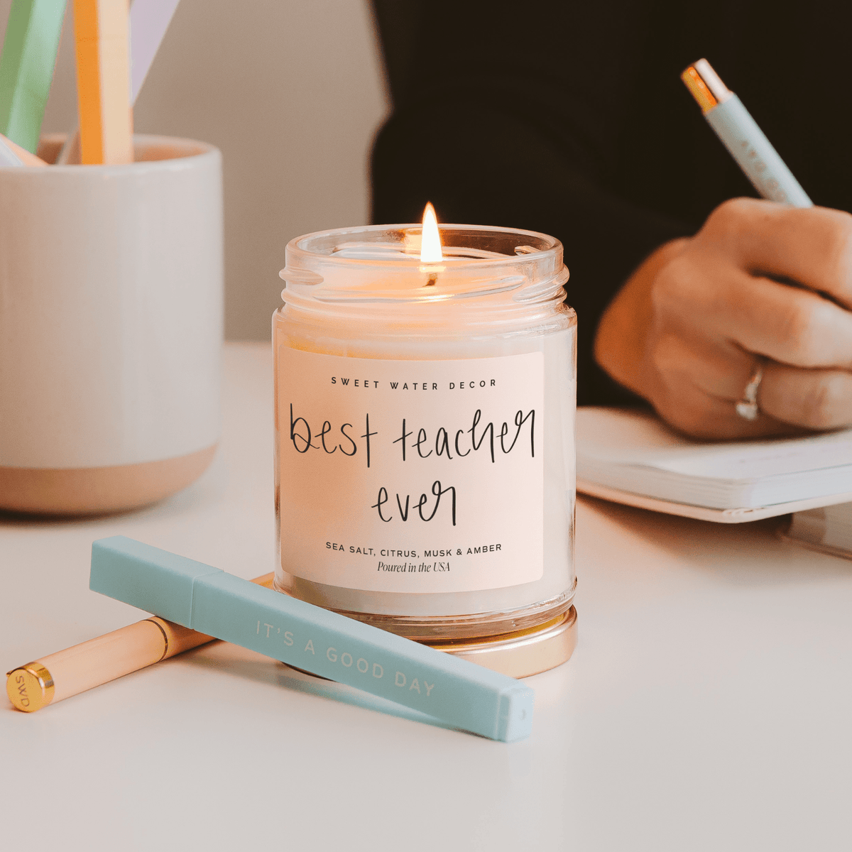 Sweet Water Decor Best Teacher Ever Soy Candle - view 2