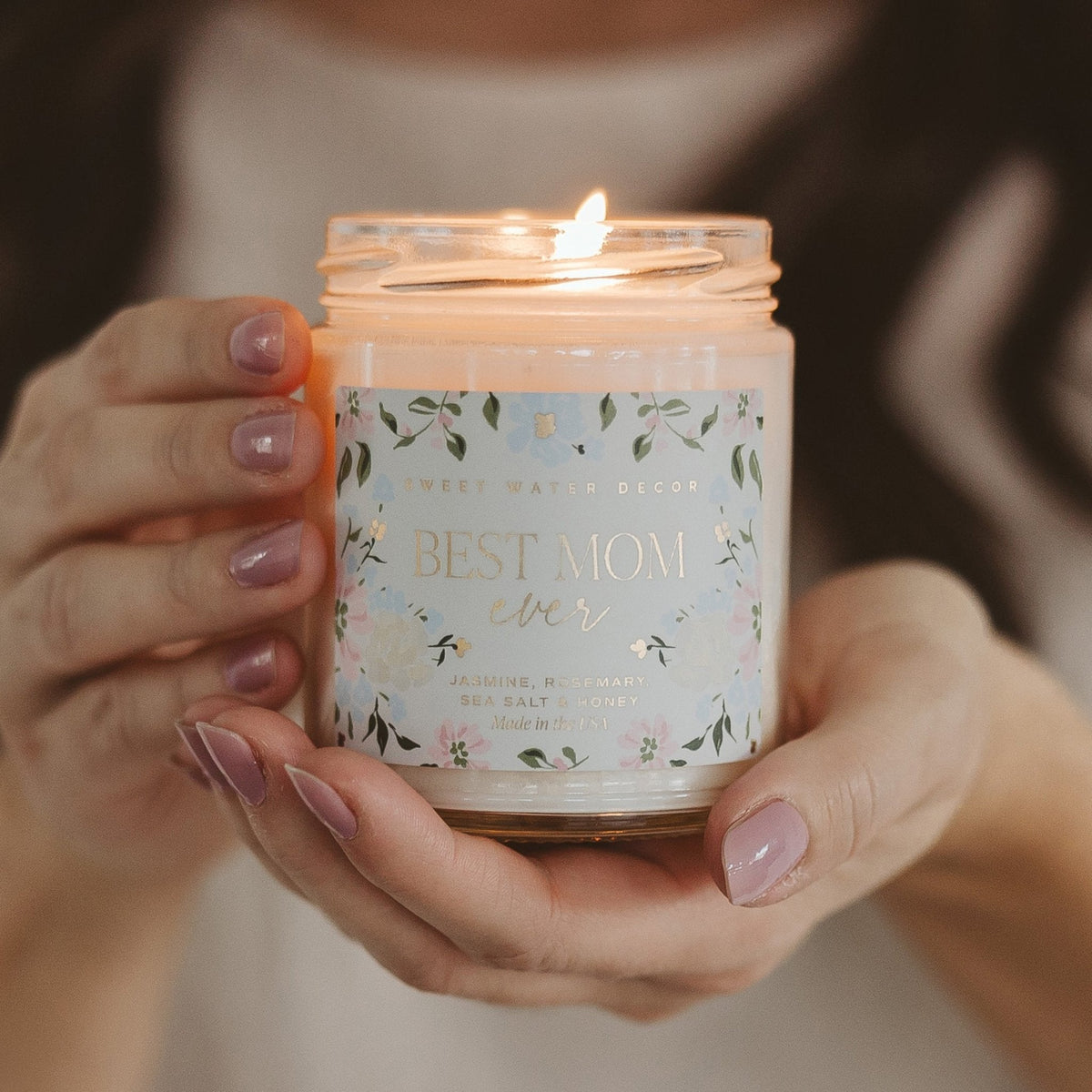 Sweet Water Decor Best Mom Ever Soy Patterned Candle - view 3