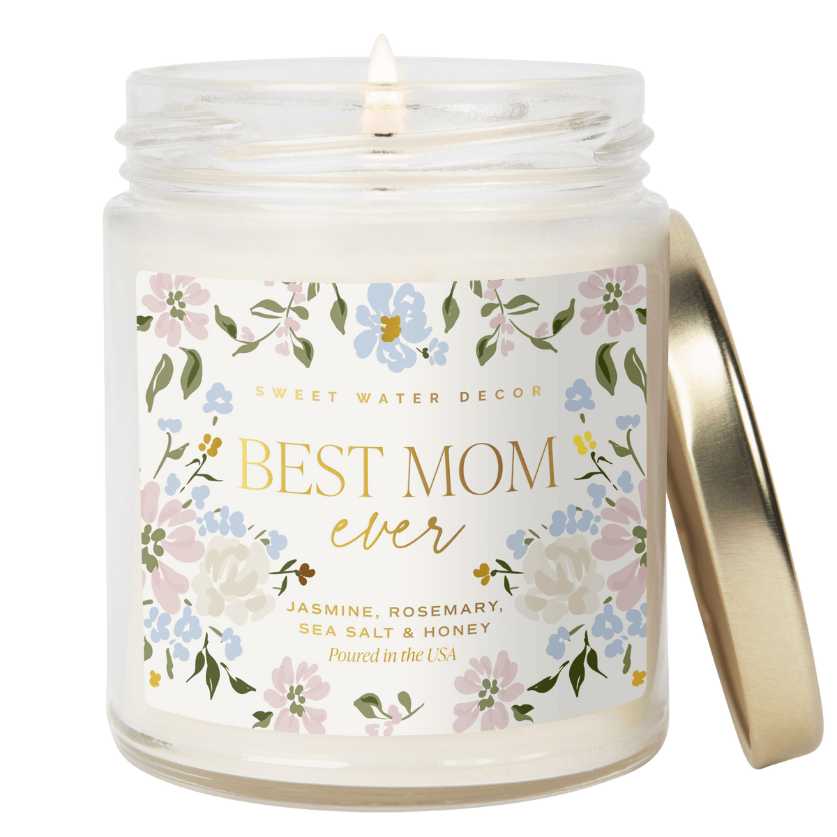 Sweet Water Decor Best Mom Ever Soy Patterned Candle