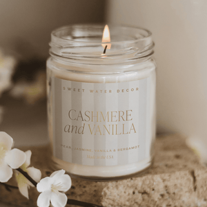 Cashmere and Vanilla Soy Patterned Candle - Clear Jar 9 oz