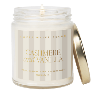 Cashmere and Vanilla Soy Patterned Candle - Clear Jar 9 oz