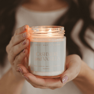 Cashmere and Vanilla Soy Patterned Candle - Clear Jar 9 oz