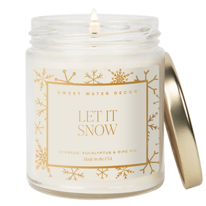 Let It Snow Soy Candle - Patterned 9 oz Clear Jar