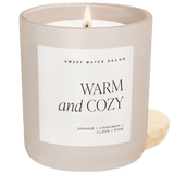 Warm and Cozy Soy Candle - Tan Matte Jar - 15 oz