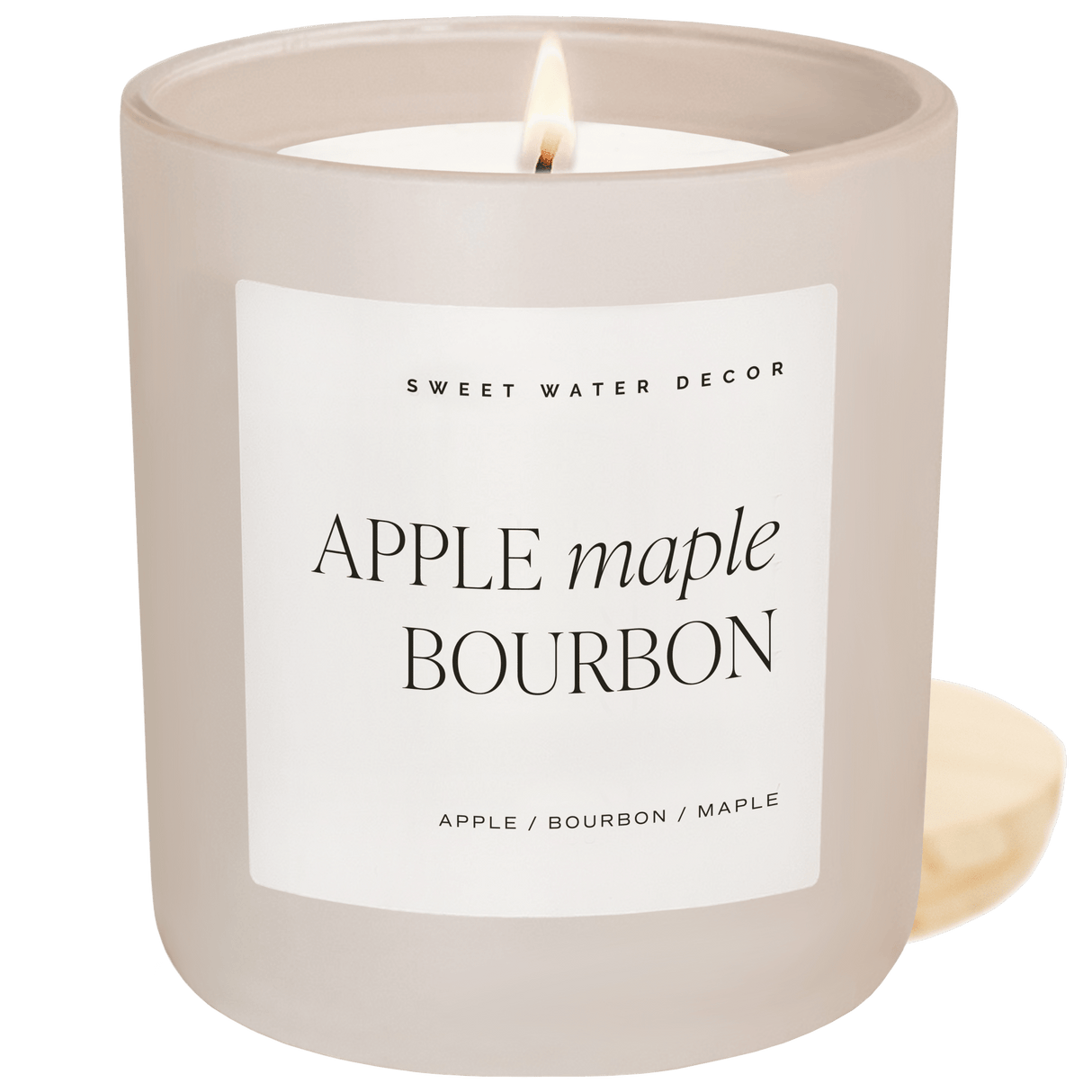 Apple Maple Bourbon Soy Candle - 15 oz Tan Matte Jar