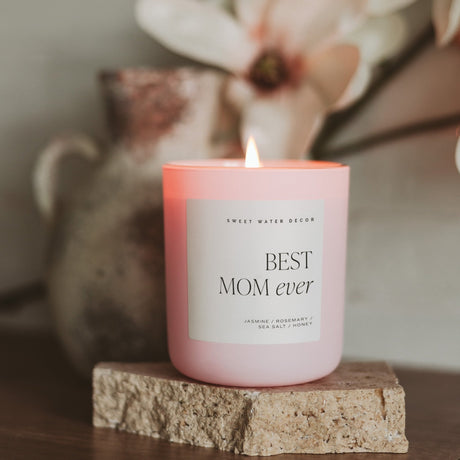Best Mom Ever Soy Candle - Pink Matte Jar - 15 oz