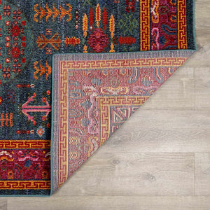 Cleveland Colorful Traditional Area Rug - Teal, Aqua, Navy