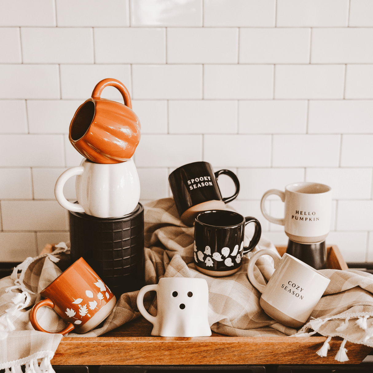Ghosts 14oz Black Stoneware Coffee Mug