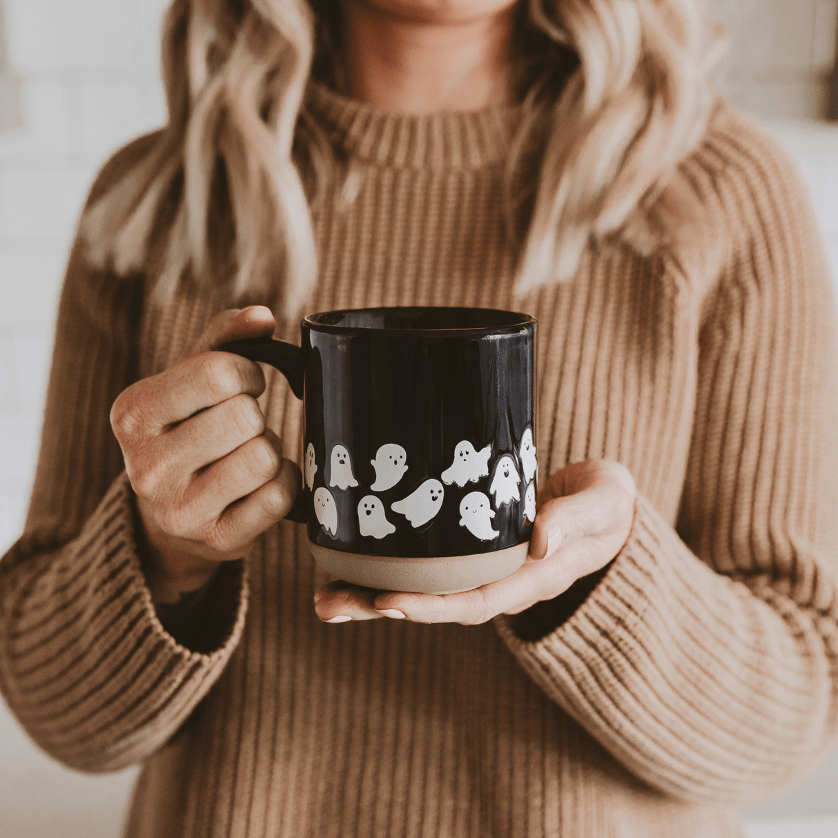 Ghosts 14oz Black Stoneware Coffee Mug