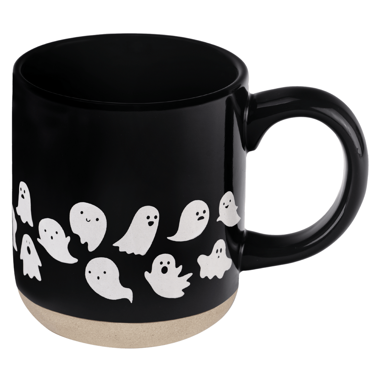 Ghosts 14oz Black Stoneware Coffee Mug